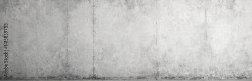 Panoramic view of old gray concrete wall texture for background. Weathered construction grunge surface. Architecture design background blank space. Abstract cement pattern. Vintage rough material
