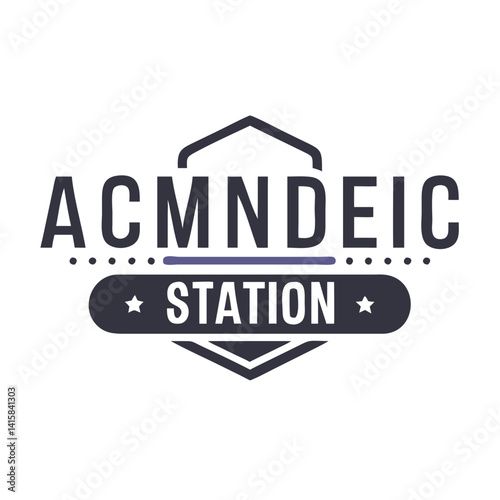 ACMNDEIC Station Logo Emblem Badge Design Vector