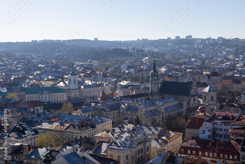 Obraz na płótnie View of the center of the old city of Lviv w salonie