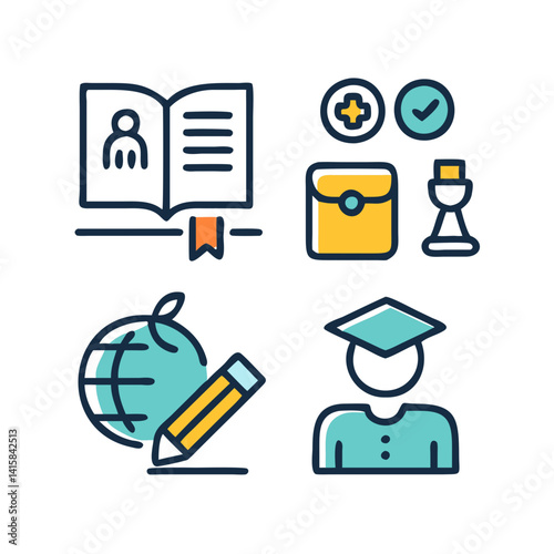 Education and learning vector icons illustration concept design