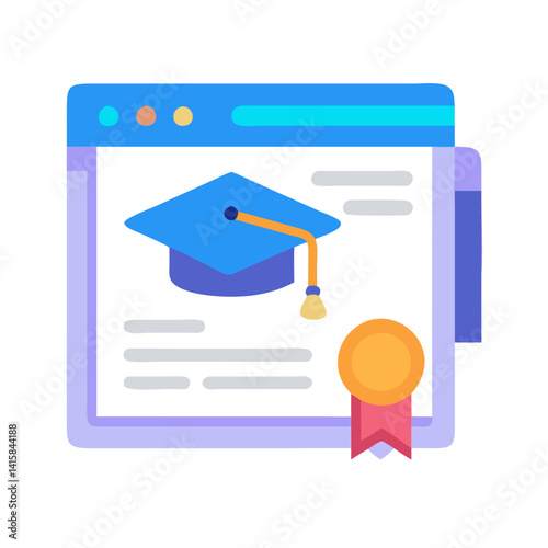 Online graduation degree program certificate on a browser page