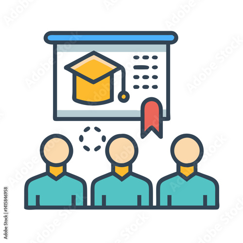 Academic Conference Education Presentation with an Audience icon