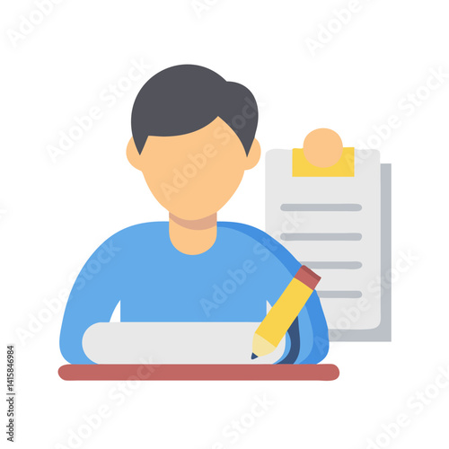 Person writing or filling out a form icon
