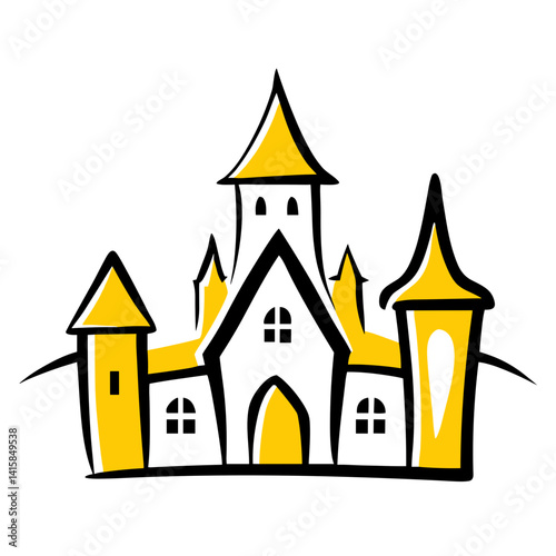 icon of a medieval castle with towers