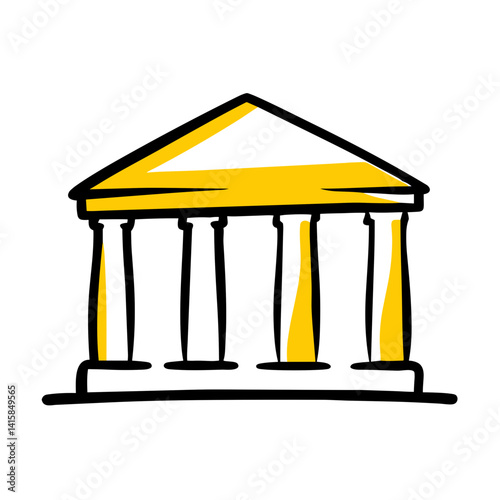 icon of classical architecture building with columns