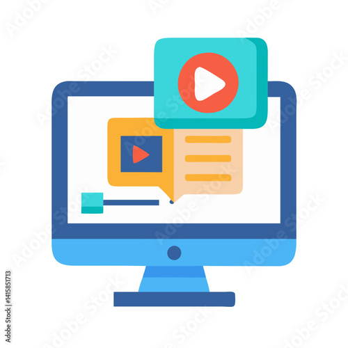 Video marketing content strategy on a monitor screen