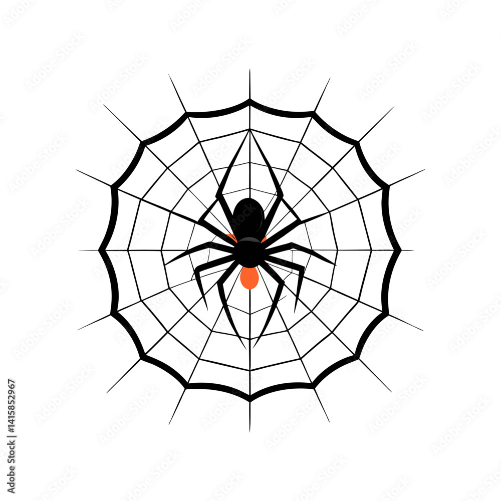 Obraz premium halloween spider on web