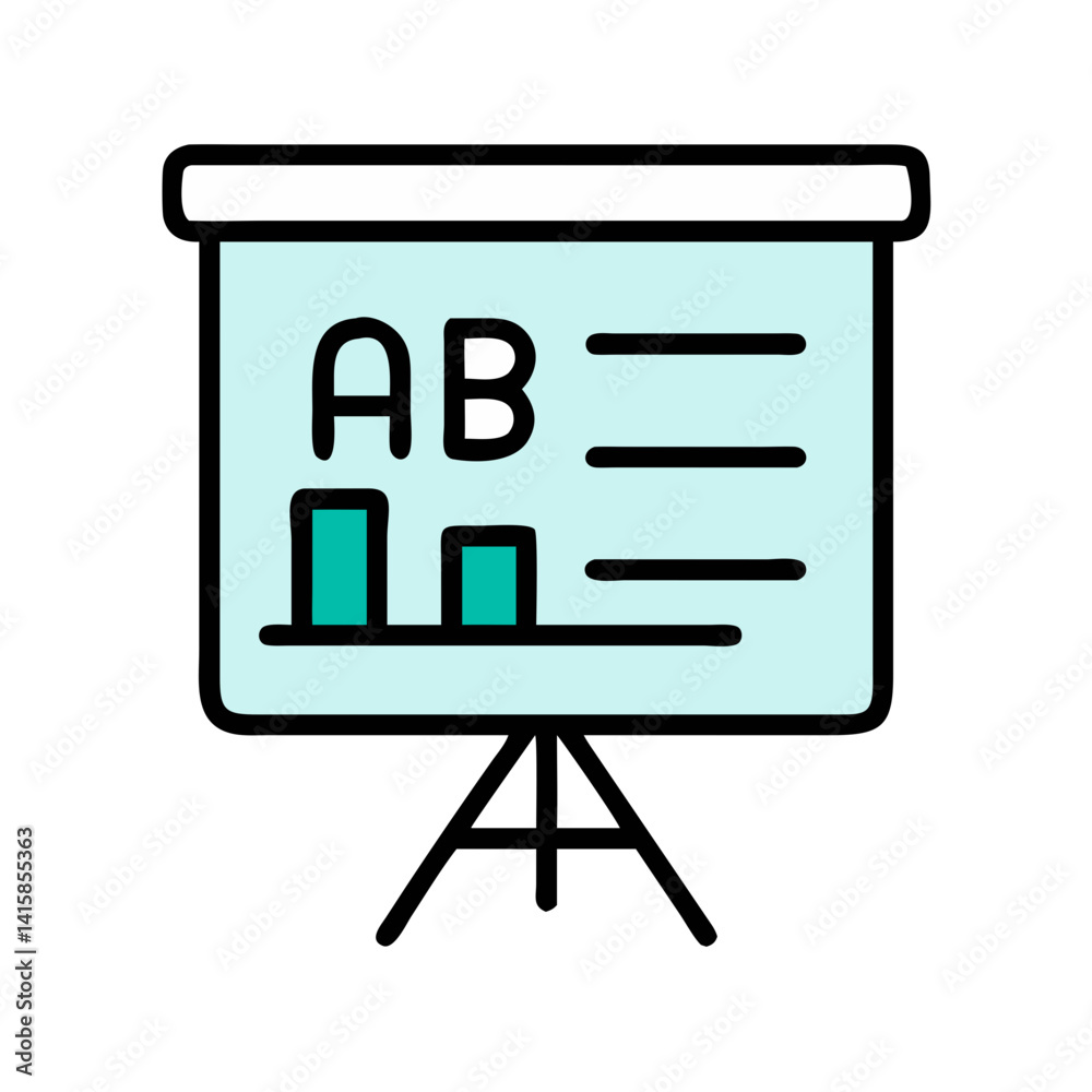 Simple Presentation with graph, letter, light-blue color background Simple Presentation with graph, letter, light-blue color background