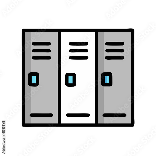 Colorful lockers illustration for school, gym, or office