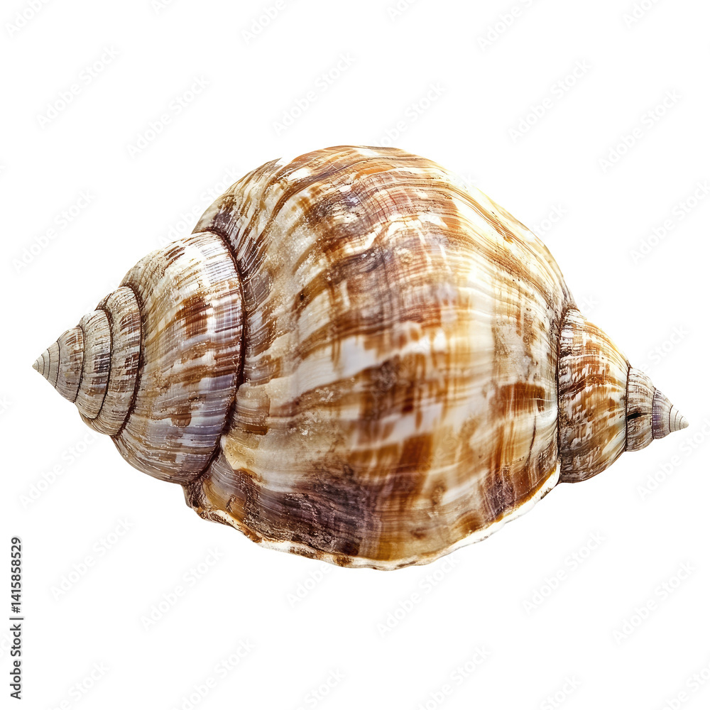 Detailed image of a seashell. A beautiful, ornate, and unique seashell with intricate patterns and spiral design. The shell is oval-shaped with pointed ends Detailed image of a seashell. A beautiful, ornate, and unique seashell with intricate patterns and spiral design. The shell is oval-shaped with pointed ends