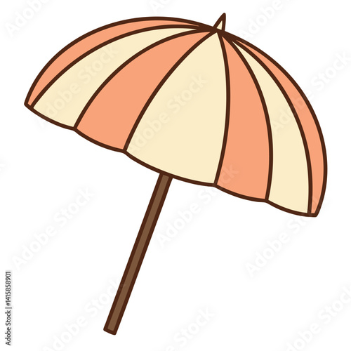 Colorful Beach Umbrella Illustration: Summer, Vacation, and Sun Protection Vector.