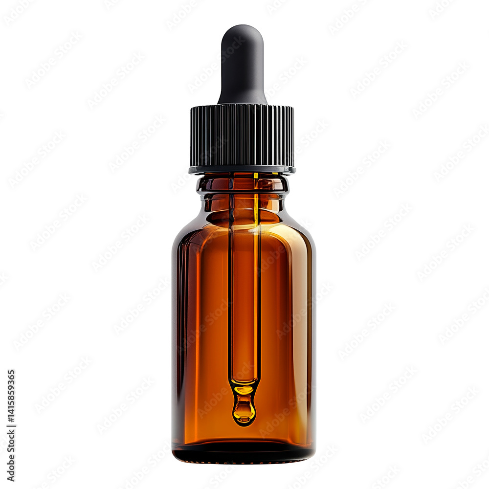 Amber glass dropper bottle with pipette isolated on a transparent background. Small cosmetic container for essential oils, skincare serums, herbal extracts, and medical liquids Amber glass dropper bottle with pipette isolated on a transparent background. Small cosmetic container for essential oils, skincare serums, herbal extracts, and medical liquids