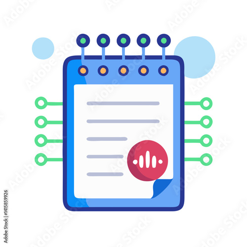 Digital audio notes with modern AI integration concept