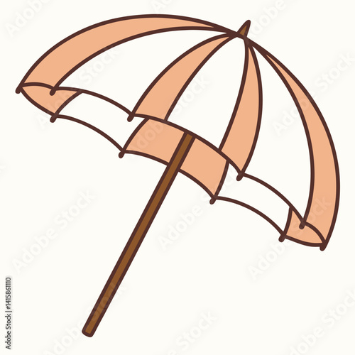 Colorful Beach Umbrella Illustration: Summer, Vacation, and Sun Protection Vector.