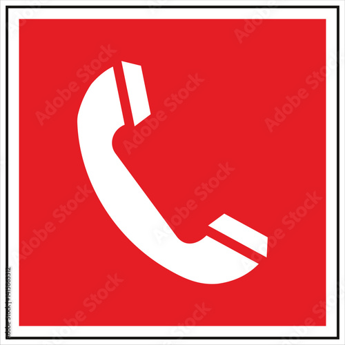 Emergency telephone symbol indicating location of phone for contacting emergency services