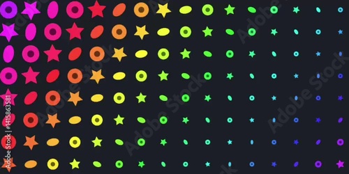 Grid Canvas: Pulsating Shapes and Color Transitions