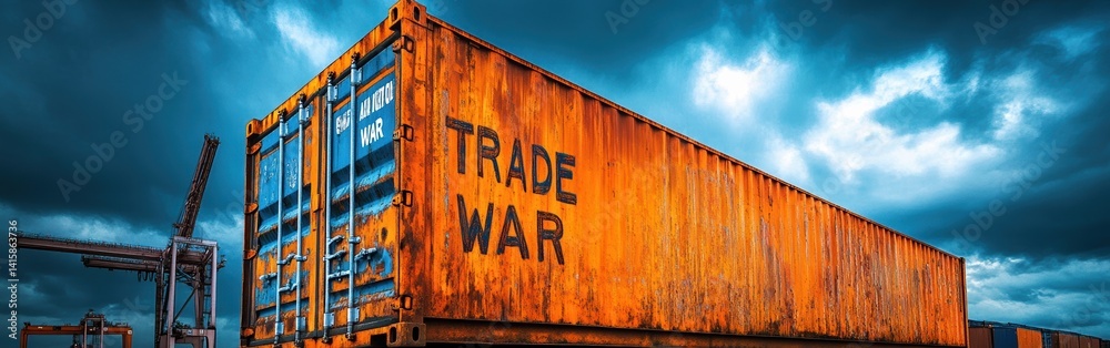 Rusty shipping container with