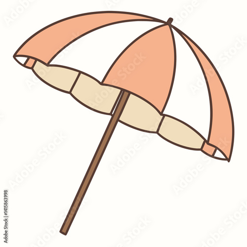 Colorful Beach Umbrella Illustration: Summer, Vacation, and Sun Protection Vector.