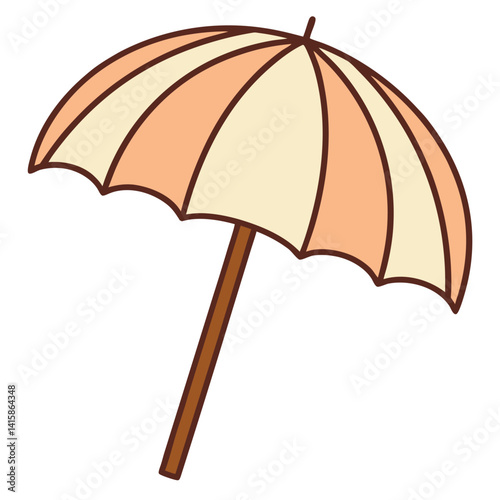 Colorful Beach Umbrella Illustration: Summer, Vacation, and Sun Protection Vector.