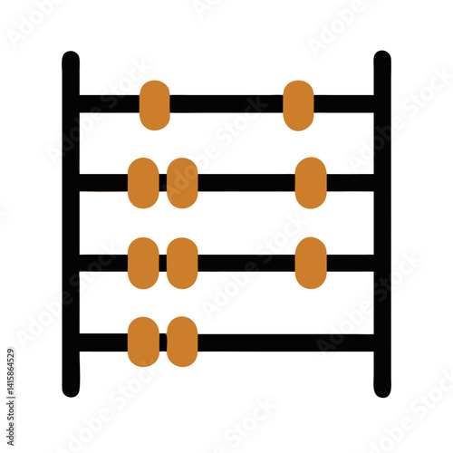 Simple orange abacus on black background for counting