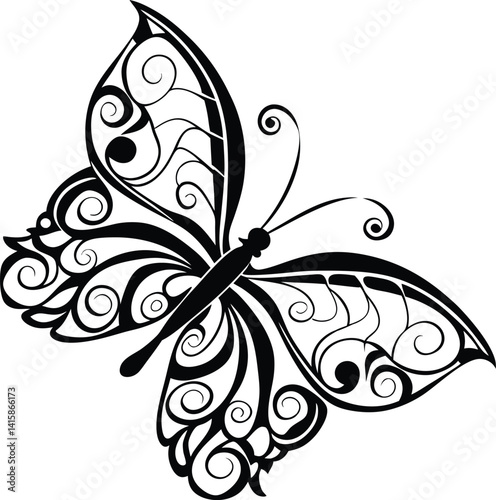 butterfly vector illustration, drawing, black, fly, symbol, vintage