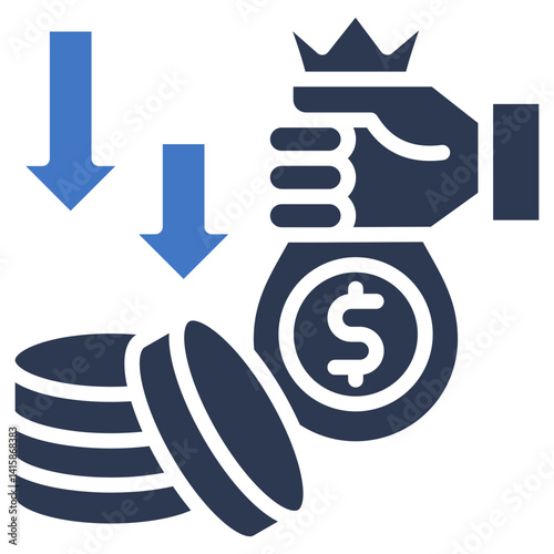 Cost Reduction glyph color icon