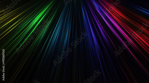 Radiating rainbow light beams from center
