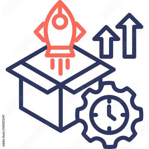 Productivity Boost line color icon