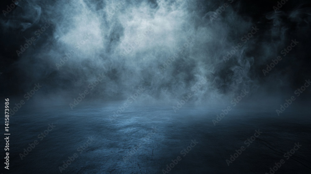 Mysterious Fog Envelops an Empty Floor Creating an Atmospheric Backdrop for Creative Exploration and Storytelling Mysterious Fog Envelops an Empty Floor Creating an Atmospheric Backdrop for Creative Exploration and Storytelling