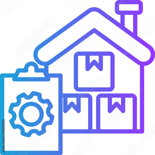 Inventory Management line gradient icon
