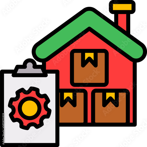 Inventory Management lineal color icon