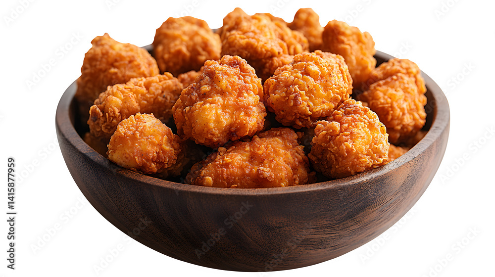 basket of crispy fried chicken pieces, realistic texture, isolated on white background basket of crispy fried chicken pieces, realistic texture, isolated on white background