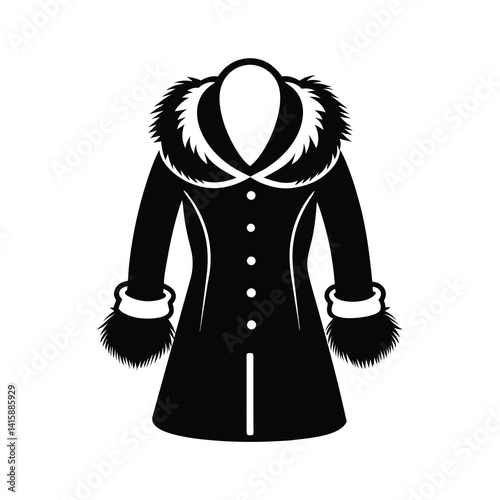 Winter coat Silhouette vector illustration, Set of Winter coat Silhouette 