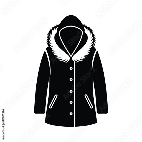 Winter coat Silhouette vector illustration, Set of Winter coat Silhouette 