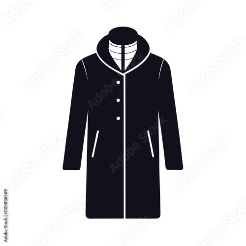 Winter coat Silhouette vector illustration, Set of Winter coat Silhouette 