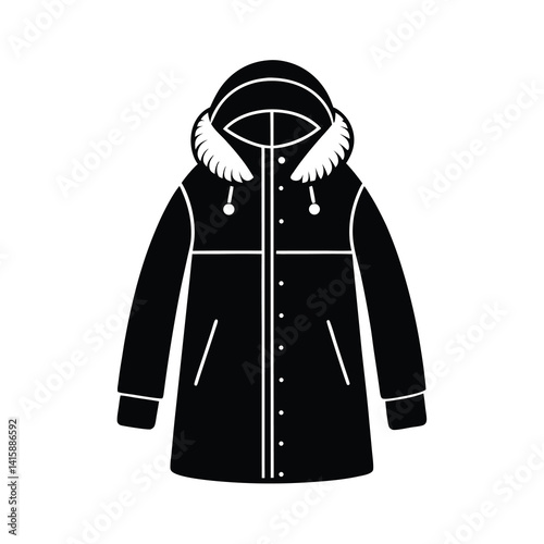 Winter coat Silhouette vector illustration, Set of Winter coat Silhouette 