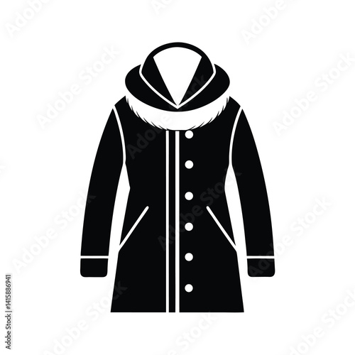 Winter coat Silhouette vector illustration, Set of Winter coat Silhouette 
