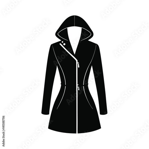 Winter coat Silhouette vector illustration, Set of Winter coat Silhouette 