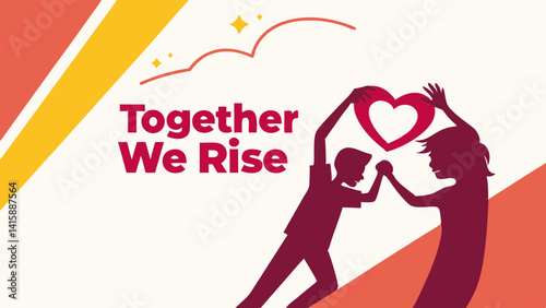 Helping hands silhouette, graphic design, teamwork concept, for websites and social media