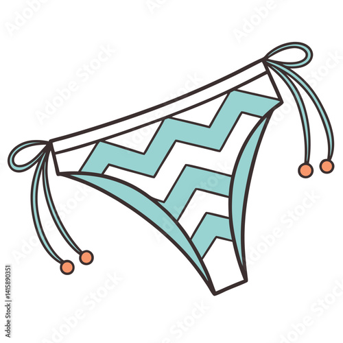 Stylish Bikini Bottom Illustration: Swimwear, Beachwear, and Summer Fashion Vector.