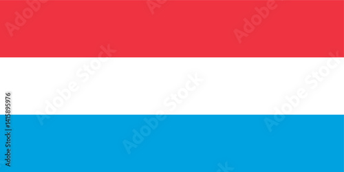 The flag of Luxembourg, with accurate proportions and colors. Vector image.