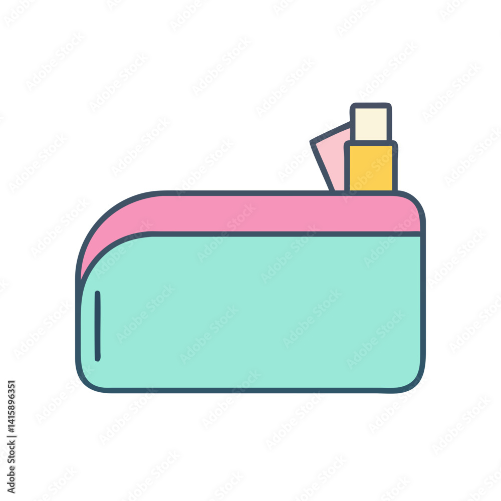 Cartoon icon of a colorful vape device with light blue body Cartoon icon of a colorful vape device with light blue body