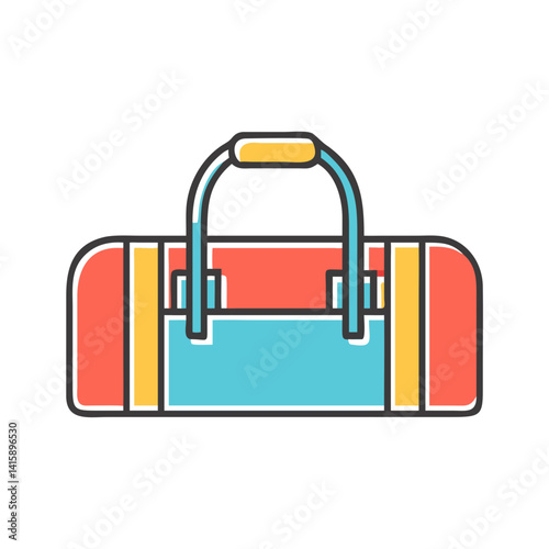 Stylized duffel bag with bold colors perfect for traveling and exercise