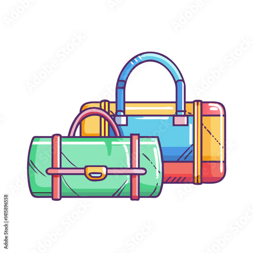 Two Stylish Duffle Bags for Travel, Gym, or Weekend Getaways Illustration