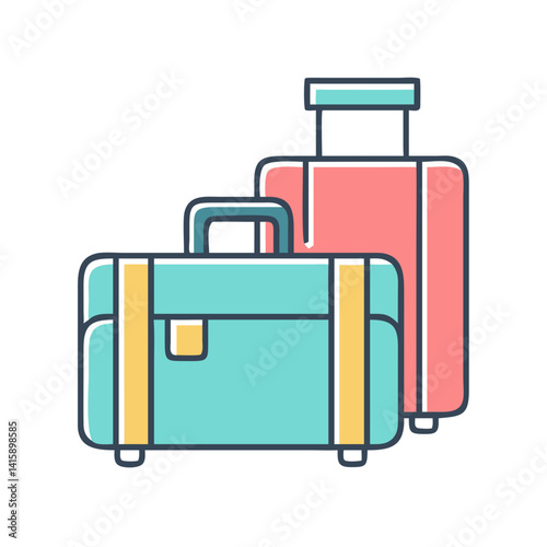 Two Suitcases Ready for Travel, Representing Vacation, Adventure, and Luggage