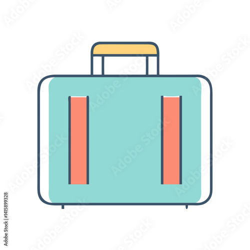 Stylish Teal Blue Briefcase with Peach Accents, Perfect for Modern Professionals