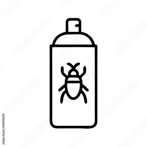 Spray can with cockroach icon, vector