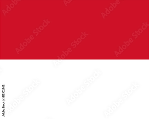 The flag of Monaco, with accurate proportions and colors. Vector image.