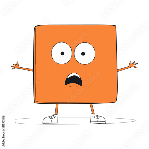 cartoon charcter with bigopen eyes