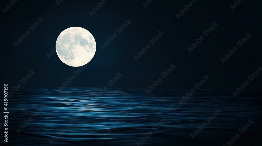  The Moon illuminates the water below, casting a serene glow across the surface